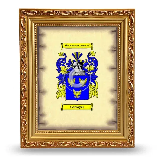 Corroyer Coat of Arms Framed - Gold
