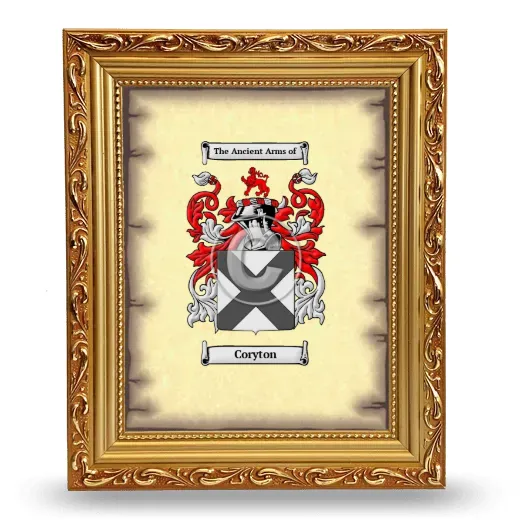 Coryton Coat of Arms Framed - Gold