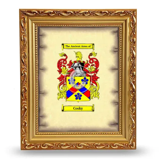 Cosky Coat of Arms Framed - Gold