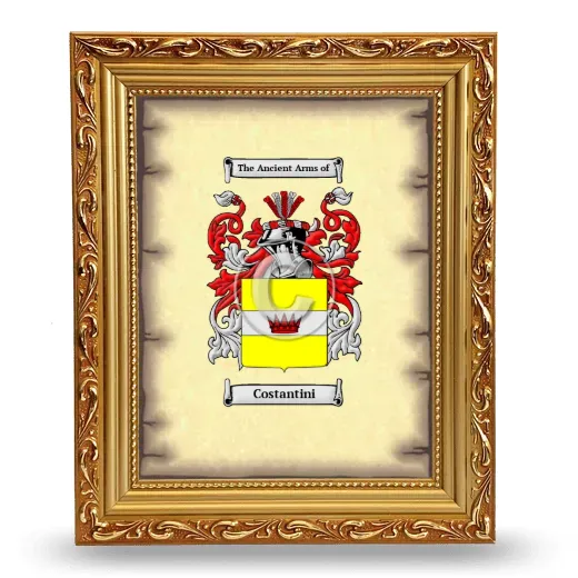 Costantini Coat of Arms Framed - Gold