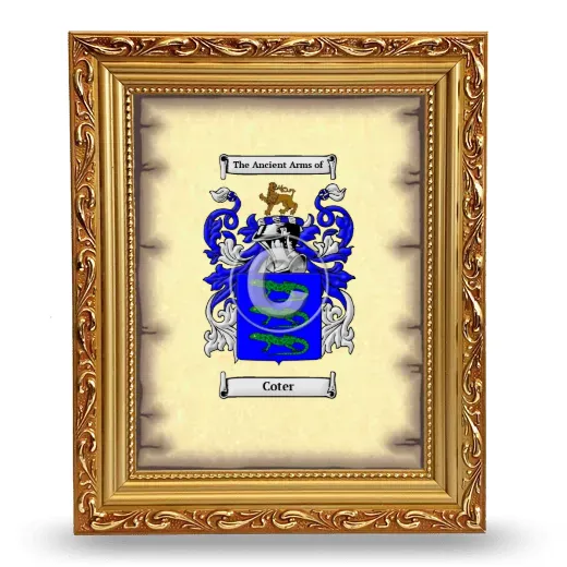 Coter Coat of Arms Framed - Gold