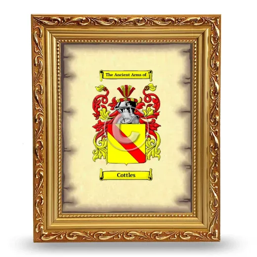 Cottles Coat of Arms Framed - Gold