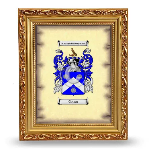 Cotun Coat of Arms Framed - Gold