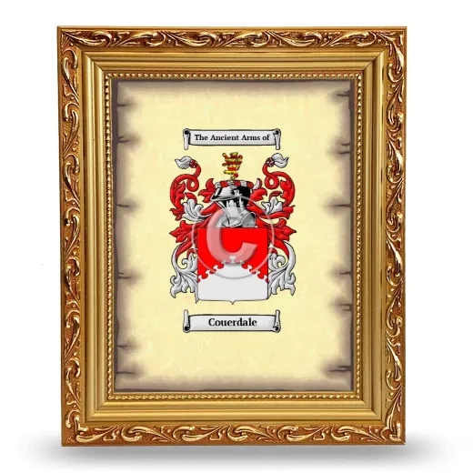 Couerdale Coat of Arms Framed - Gold