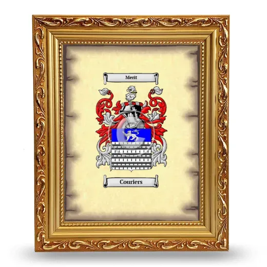 Couriers Coat of Arms Framed - Gold