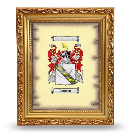 Courson Coat of Arms Framed - Gold