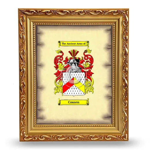 Cousen Coat of Arms Framed - Gold