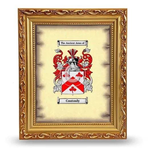 Coutouly Coat of Arms Framed - Gold