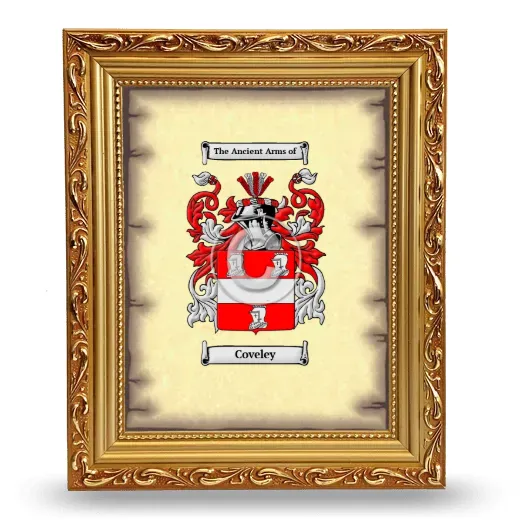 Coveley Coat of Arms Framed - Gold