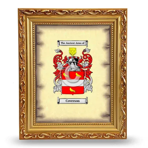 Coverson Coat of Arms Framed - Gold