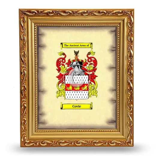 Covie Coat of Arms Framed - Gold