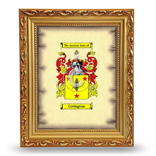 Covington Coat of Arms Framed - Gold
