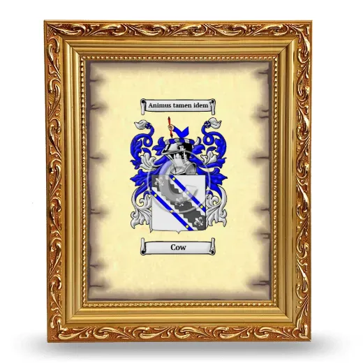 Cow Coat of Arms Framed - Gold