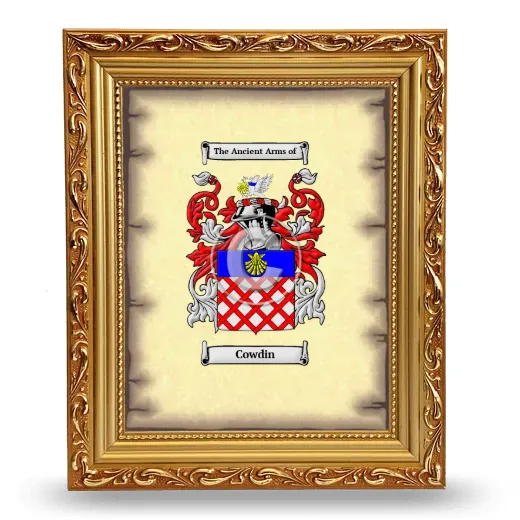 Cowdin Coat of Arms Framed - Gold