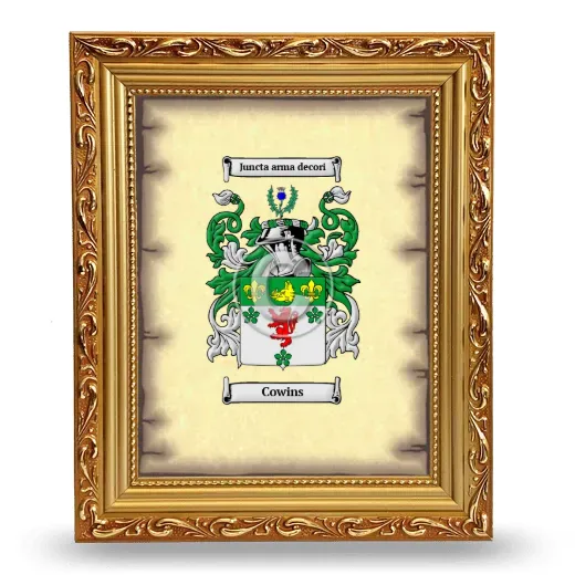 Cowins Coat of Arms Framed - Gold