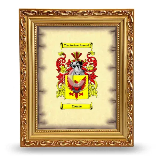 Cowse Coat of Arms Framed - Gold