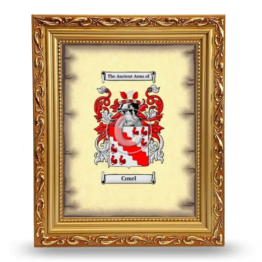 Coxel Coat of Arms Framed - Gold