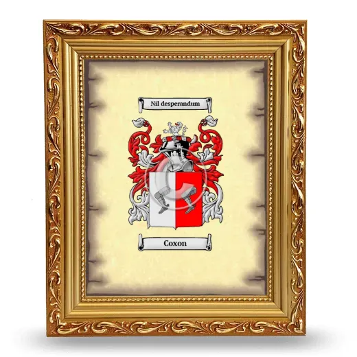 Coxon Coat of Arms Framed - Gold