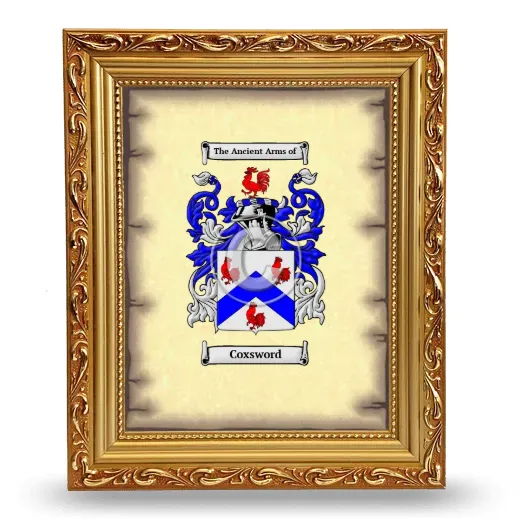 Coxsword Coat of Arms Framed - Gold