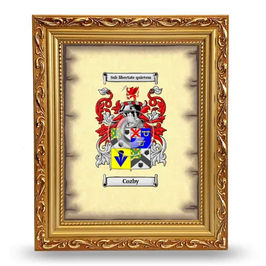 Cozby Coat of Arms Framed - Gold