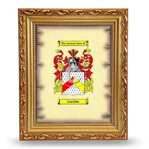 Cozzine Coat of Arms Framed - Gold