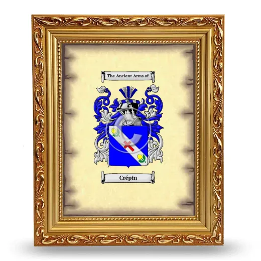 Crépin Coat of Arms Framed - Gold