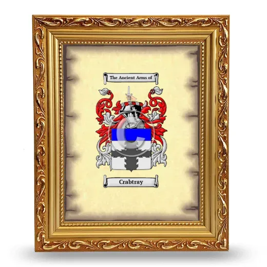 Crabtray Coat of Arms Framed - Gold