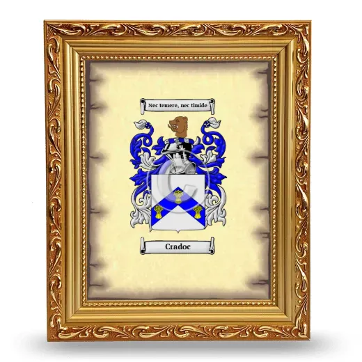 Cradoc Coat of Arms Framed - Gold