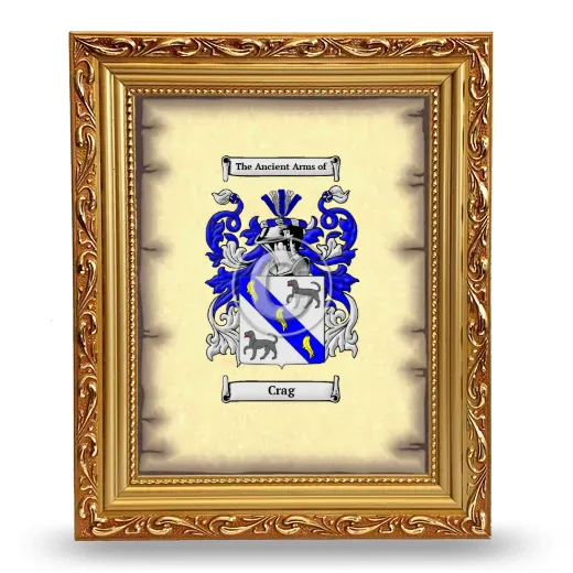 Crag Coat of Arms Framed - Gold