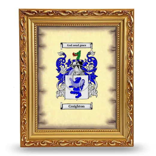 Craighton Coat of Arms Framed - Gold