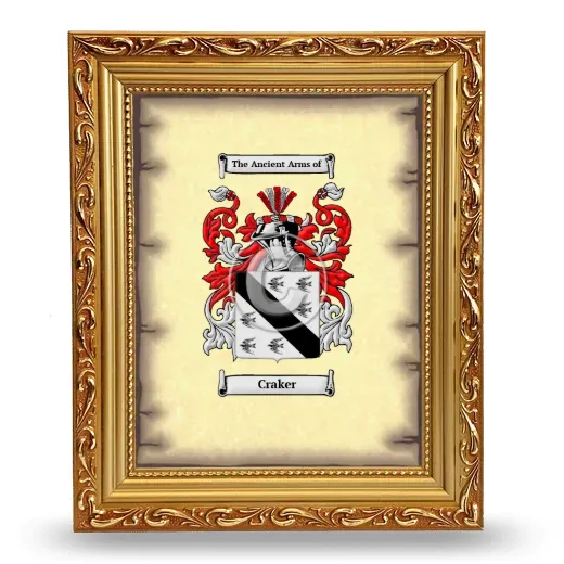 Craker Coat of Arms Framed - Gold