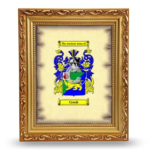 Crank Coat of Arms Framed - Gold