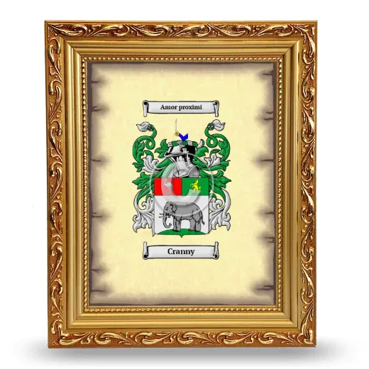 Cranny Coat of Arms Framed - Gold