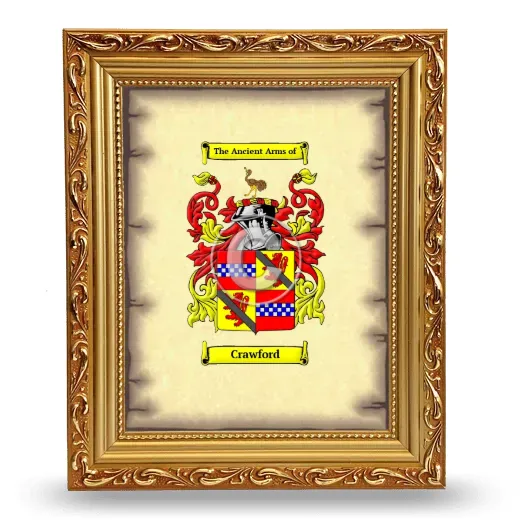 Crawford Coat of Arms Framed - Gold