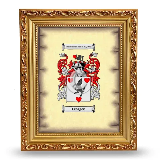 Creagen Coat of Arms Framed - Gold