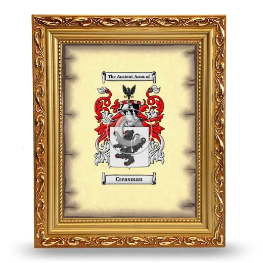 Creasman Coat of Arms Framed - Gold