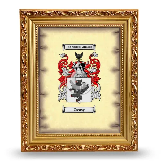 Creasy Coat of Arms Framed - Gold