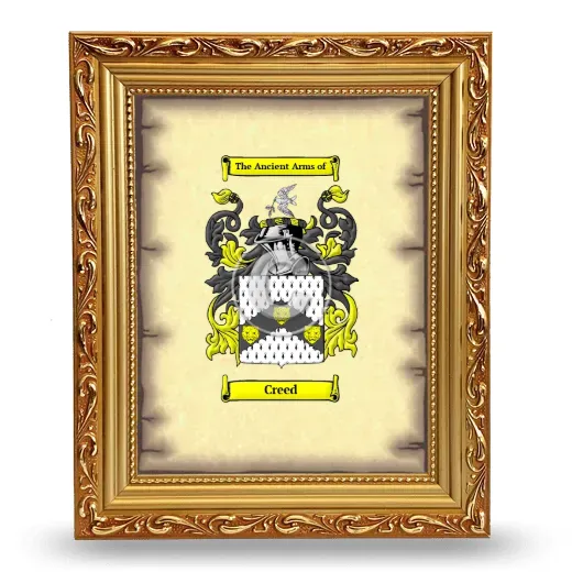Creed Coat of Arms Framed - Gold