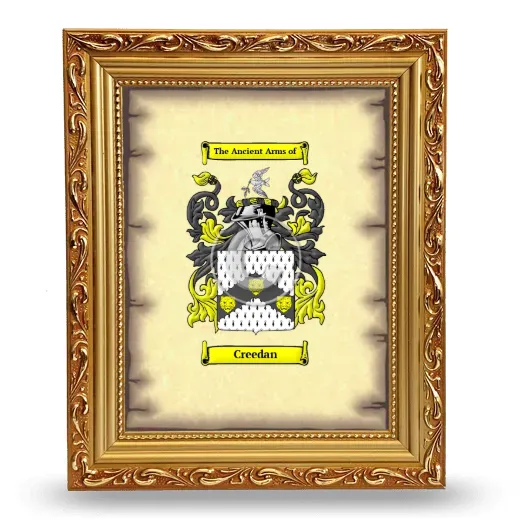 Creedan Coat of Arms Framed - Gold