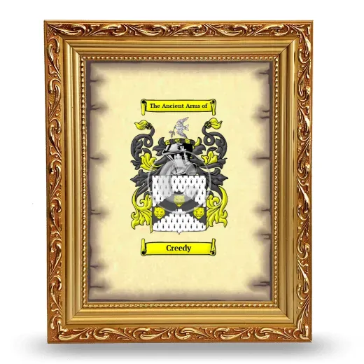 Creedy Coat of Arms Framed - Gold