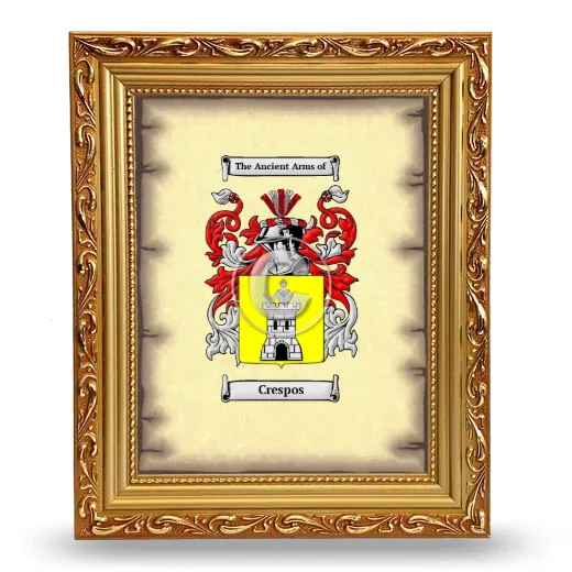 Crespos Coat of Arms Framed - Gold