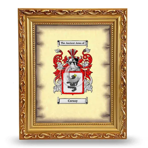 Cressy Coat of Arms Framed - Gold