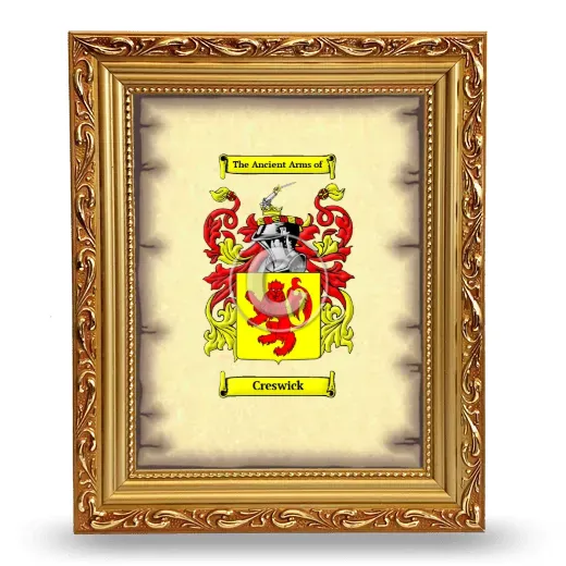Creswick Coat of Arms Framed - Gold