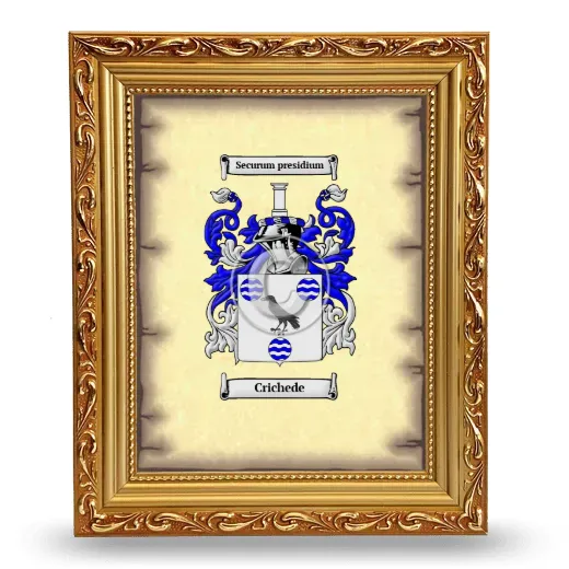 Crichede Coat of Arms Framed - Gold