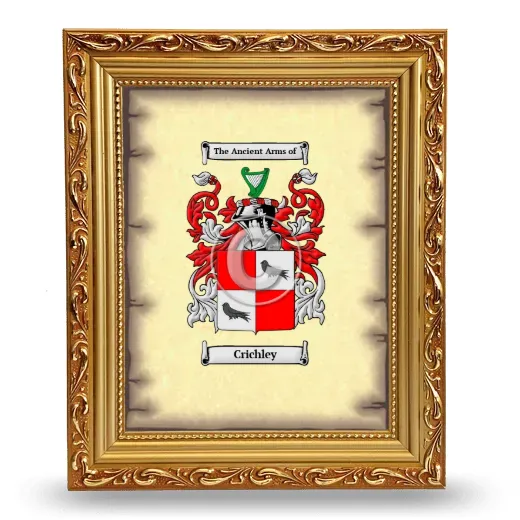 Crichley Coat of Arms Framed - Gold