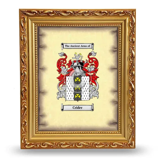 Crider Coat of Arms Framed - Gold