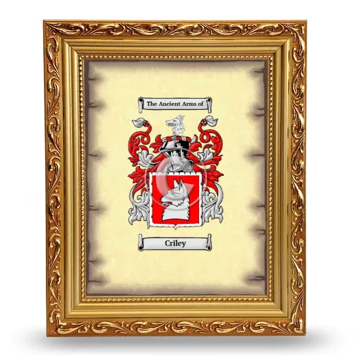 Criley Coat of Arms Framed - Gold