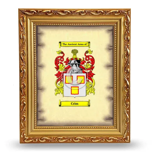 Crim Coat of Arms Framed - Gold