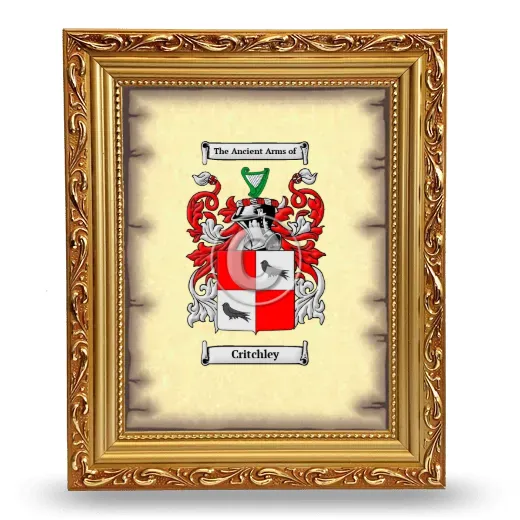Critchley Coat of Arms Framed - Gold
