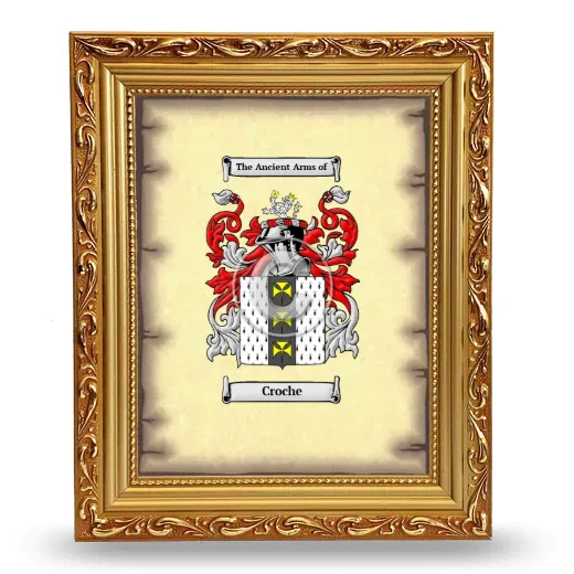 Croche Coat of Arms Framed - Gold